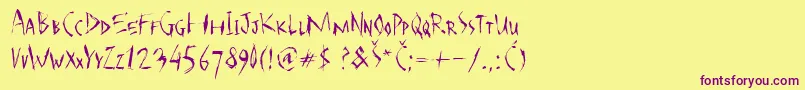 Scarface Font – Purple Fonts on Yellow Background