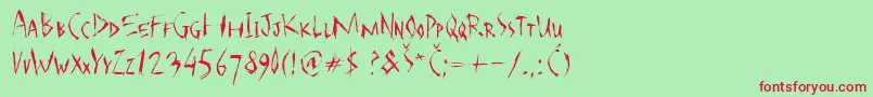 Scarface Font – Red Fonts on Green Background