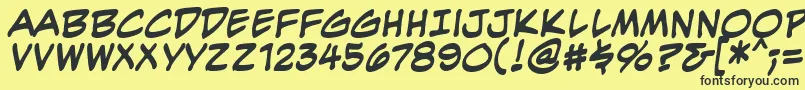 EvilgeniusbbBld Font – Black Fonts on Yellow Background