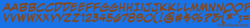 EvilgeniusbbBld Font – Brown Fonts on Blue Background