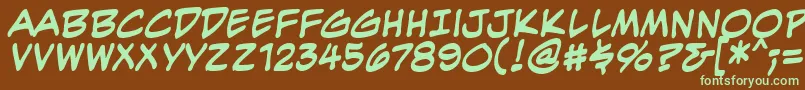 EvilgeniusbbBld Font – Green Fonts on Brown Background