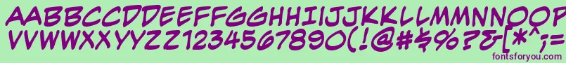 EvilgeniusbbBld Font – Purple Fonts on Green Background