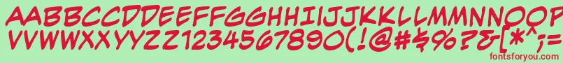 EvilgeniusbbBld Font – Red Fonts on Green Background