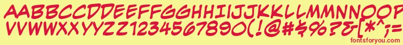 EvilgeniusbbBld Font – Red Fonts on Yellow Background