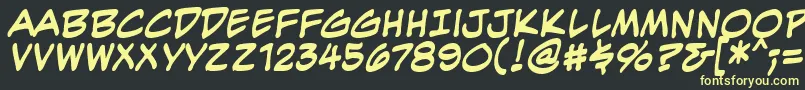 EvilgeniusbbBld Font – Yellow Fonts on Black Background