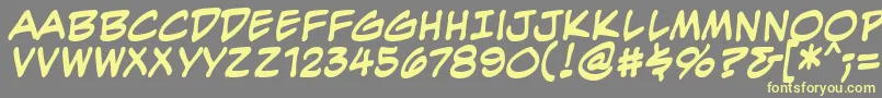 EvilgeniusbbBld Font – Yellow Fonts on Gray Background