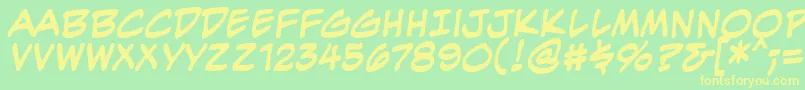 EvilgeniusbbBld Font – Yellow Fonts on Green Background