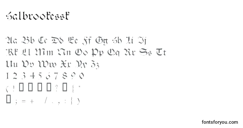 Schriftart Halbrookessk – Alphabet, Zahlen, spezielle Symbole