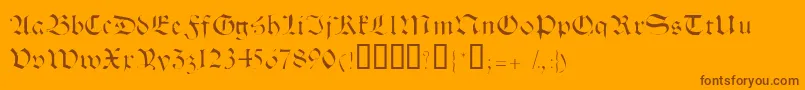 Шрифт Halbrookessk – коричневые шрифты на оранжевом фоне