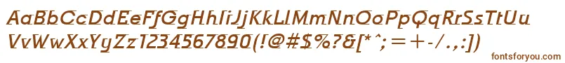 OdysseeItcMediumItalic-fontti – ruskeat fontit valkoisella taustalla