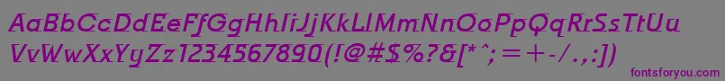 Шрифт OdysseeItcMediumItalic – фиолетовые шрифты на сером фоне