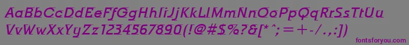 Fonte OdysseeItcMediumItalic – fontes roxas em um fundo cinza