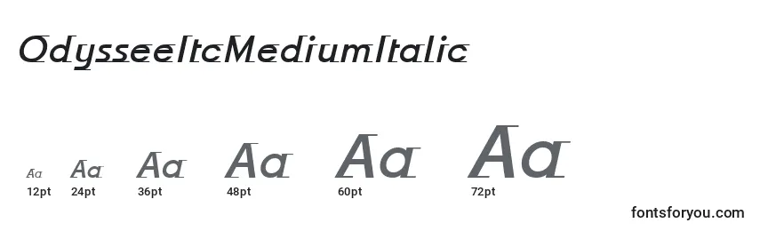Размеры шрифта OdysseeItcMediumItalic