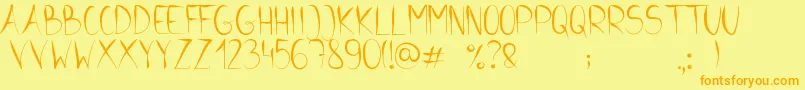 Ula Font – Orange Fonts on Yellow Background