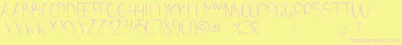フォントUla – ピンクのフォント、黄色の背景