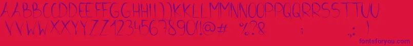 Ula Font – Purple Fonts on Red Background