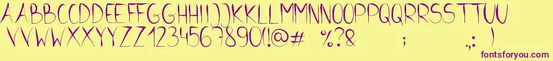 Ula Font – Purple Fonts on Yellow Background