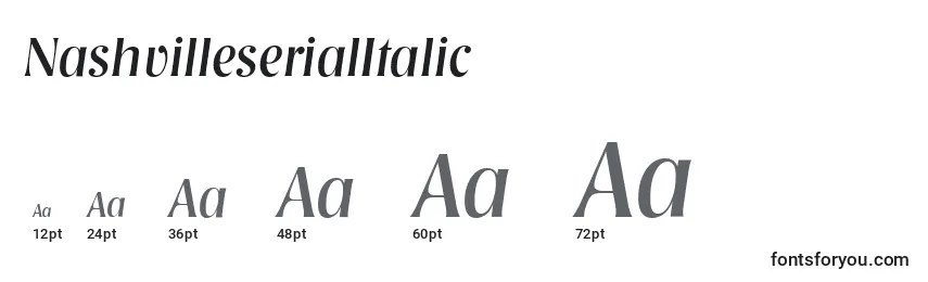 Размеры шрифта NashvilleserialItalic