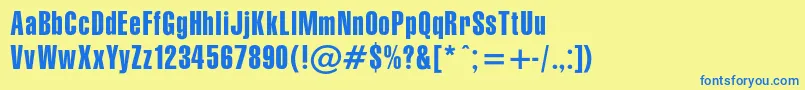 Gymnasiac Font – Blue Fonts on Yellow Background