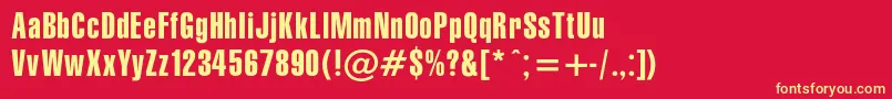 Gymnasiac Font – Yellow Fonts on Red Background