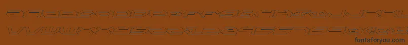フォントTaskforceOutlineItalic – 黒い文字が茶色の背景にあります
