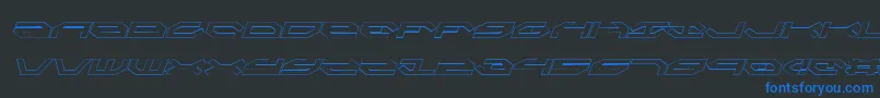 フォントTaskforceOutlineItalic – 黒い背景に青い文字