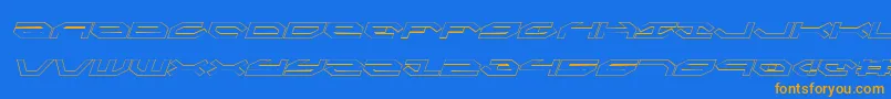 Więcej informacji o czcionce TaskforceOutlineItalic Czcionka TaskforceOutlineItalic – pomarańczowe czcionki na niebieskim tle