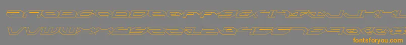 フォントTaskforceOutlineItalic – オレンジの文字は灰色の背景にあります。