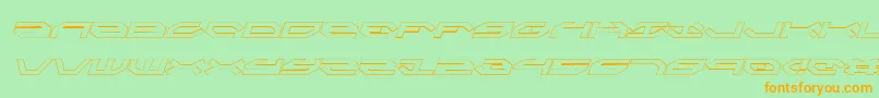 フォントTaskforceOutlineItalic – オレンジの文字が緑の背景にあります。