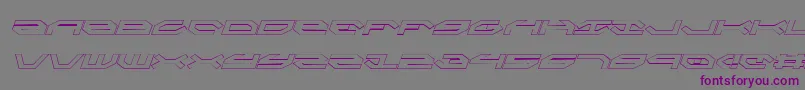 Czcionka TaskforceOutlineItalic – fioletowe czcionki na szarym tle