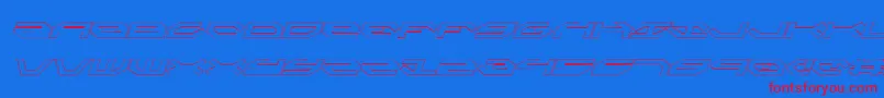 TaskforceOutlineItalic Font – Red Fonts on Blue Background