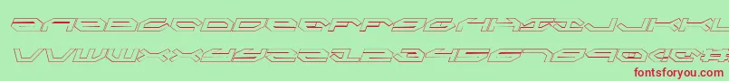 フォントTaskforceOutlineItalic – 赤い文字の緑の背景