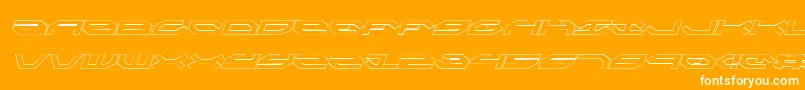 TaskforceOutlineItalic-Schriftart – Weiße Schriften auf orangefarbenem Hintergrund