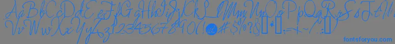 Enchantedprairiedog Font – Blue Fonts on Gray Background