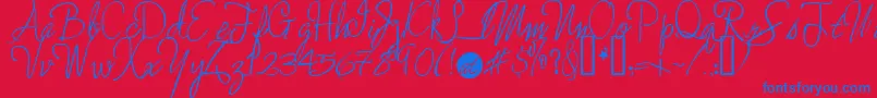 Enchantedprairiedog Font – Blue Fonts on Red Background