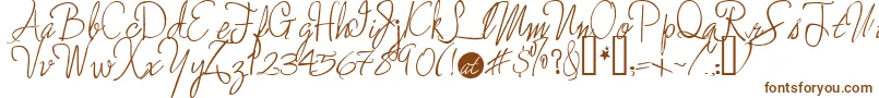 Enchantedprairiedog-Schriftart – Braune Schriften auf weißem Hintergrund