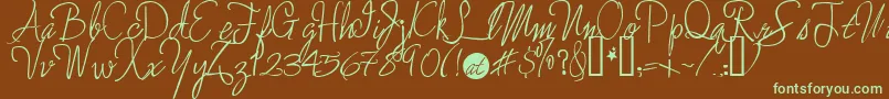 Enchantedprairiedog Font – Green Fonts on Brown Background