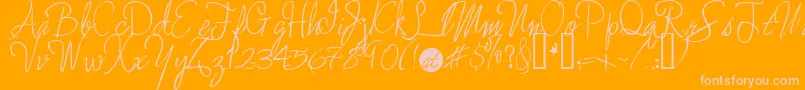 Enchantedprairiedog Font – Pink Fonts on Orange Background