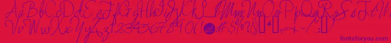 Enchantedprairiedog Font – Purple Fonts on Red Background