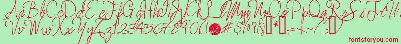 Enchantedprairiedog Font – Red Fonts on Green Background