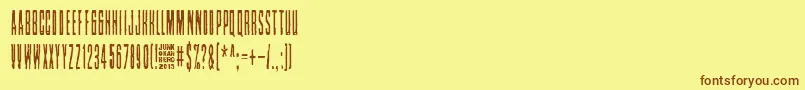 Nollanaama-fontti – ruskeat fontit keltaisella taustalla