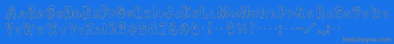 GeSpooks-Schriftart – Graue Schriften auf blauem Hintergrund