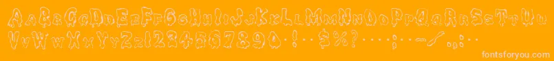 GeSpooks Font – Pink Fonts on Orange Background