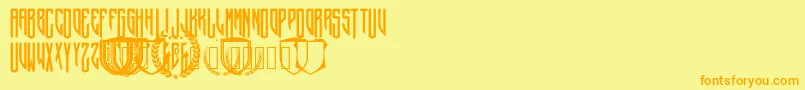 Police CrepitusMonogram – polices orange sur fond jaune