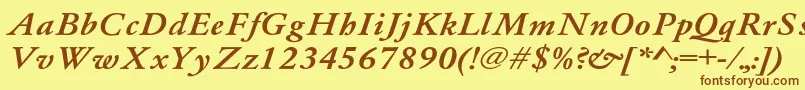 Whittiedmediu4 Font – Brown Fonts on Yellow Background