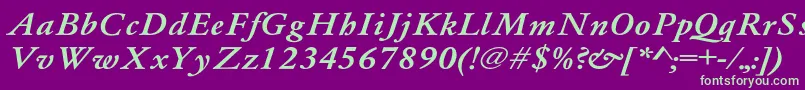 Whittiedmediu4 Font – Green Fonts on Purple Background
