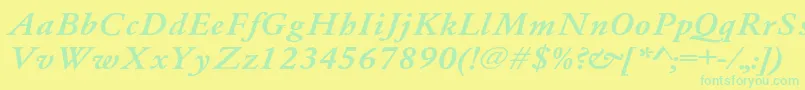 Whittiedmediu4 Font – Green Fonts on Yellow Background