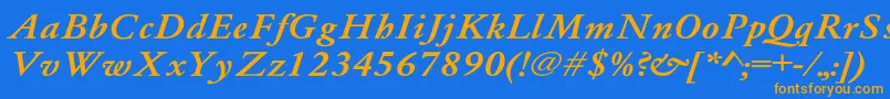 Whittiedmediu4 Font – Orange Fonts on Blue Background