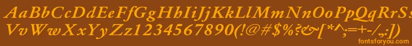 Whittiedmediu4 Font – Orange Fonts on Brown Background