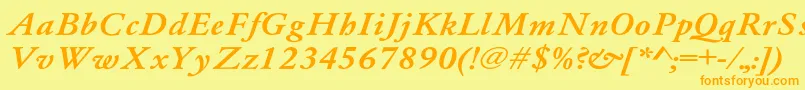Whittiedmediu4 Font – Orange Fonts on Yellow Background